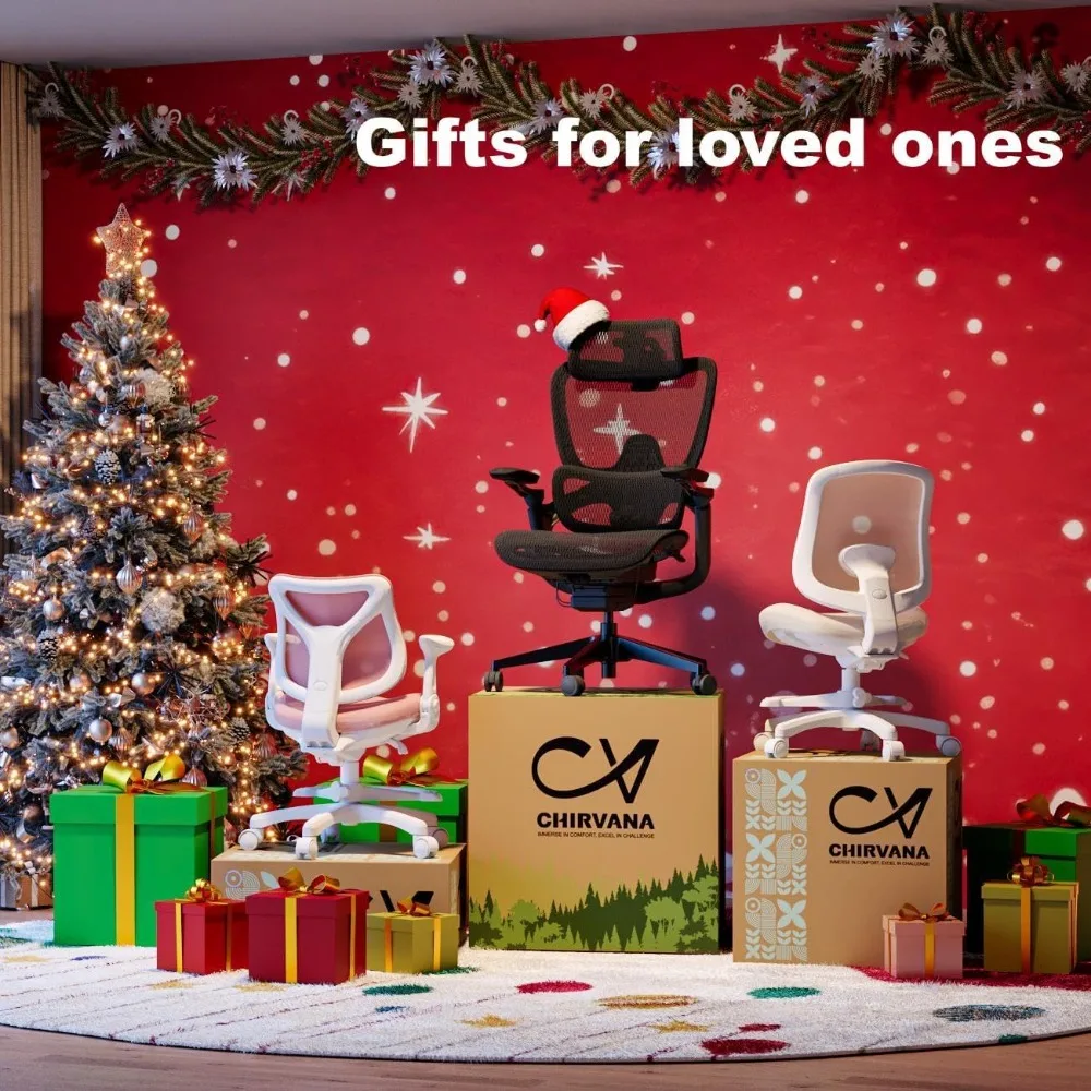 Ergonomic Office Chair, Large Size Home Desk and Chair, with Adjustable 3D Lumbar Support and Mesh Fabric