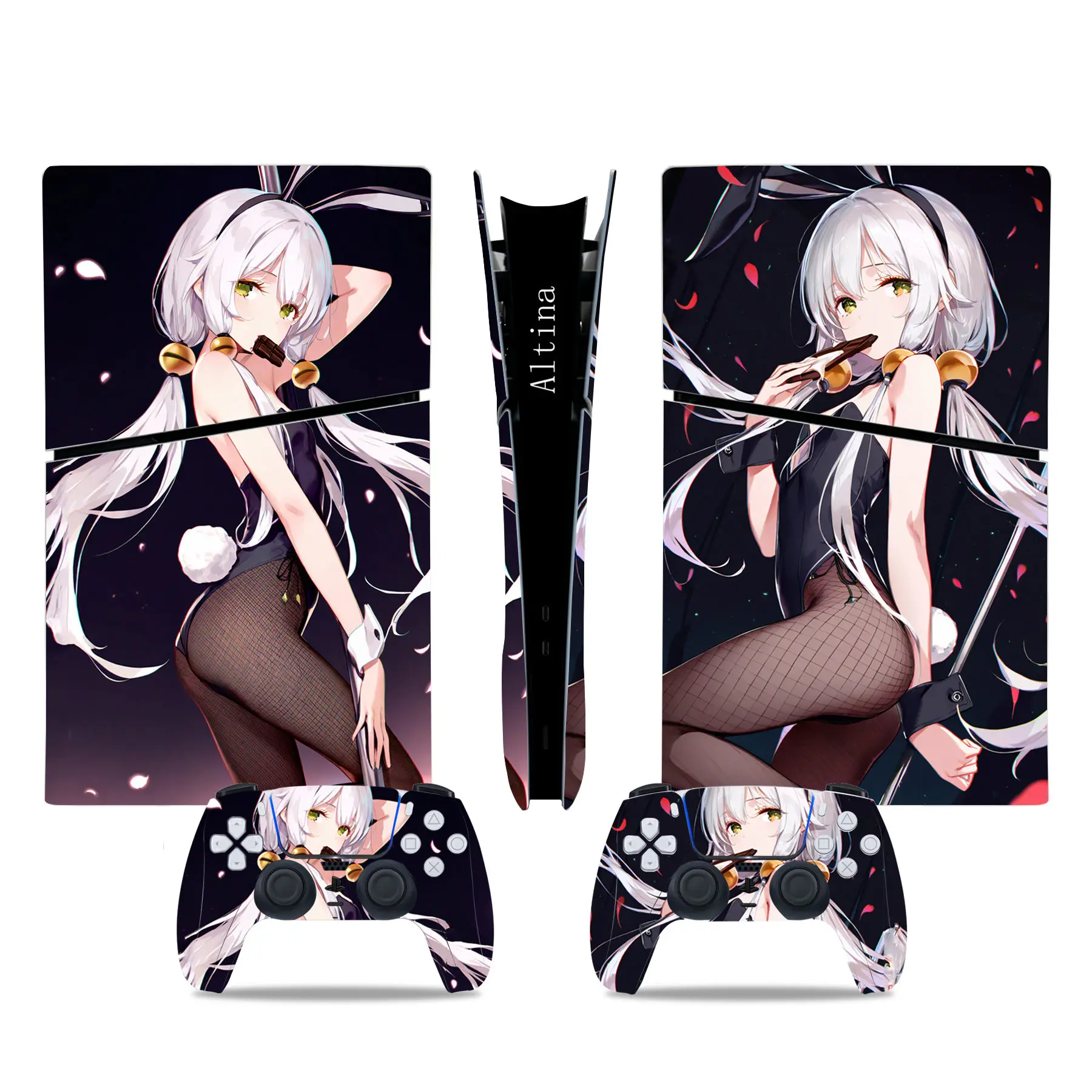 Anime Cute Girl PS5 Slim Digital Skin Sticker Protector Aufkleber Cover für Konsolen-Controller PS5 Slim Sticker Vinyl
