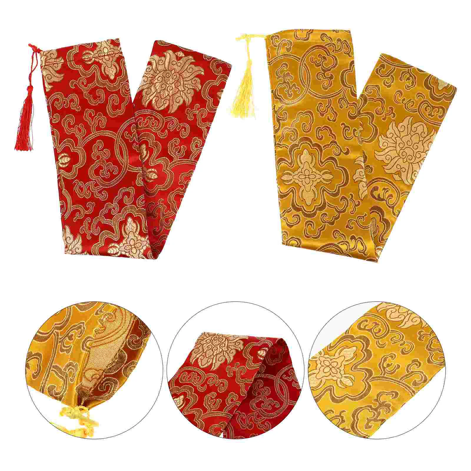 

2 Pcs Hanging Blank Scroll Calligraphy Bag Pouch Artwork Painting Storage Container Packaging Bags