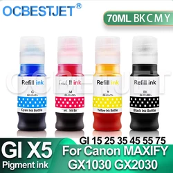 70ML GI 15 25 35 45 55 75 Pigment Ink For For Canon MAXIFY GX1020 GX2020 GX1030 GX1040 GX1050 GX1060 GX1090 GX1070 Printer