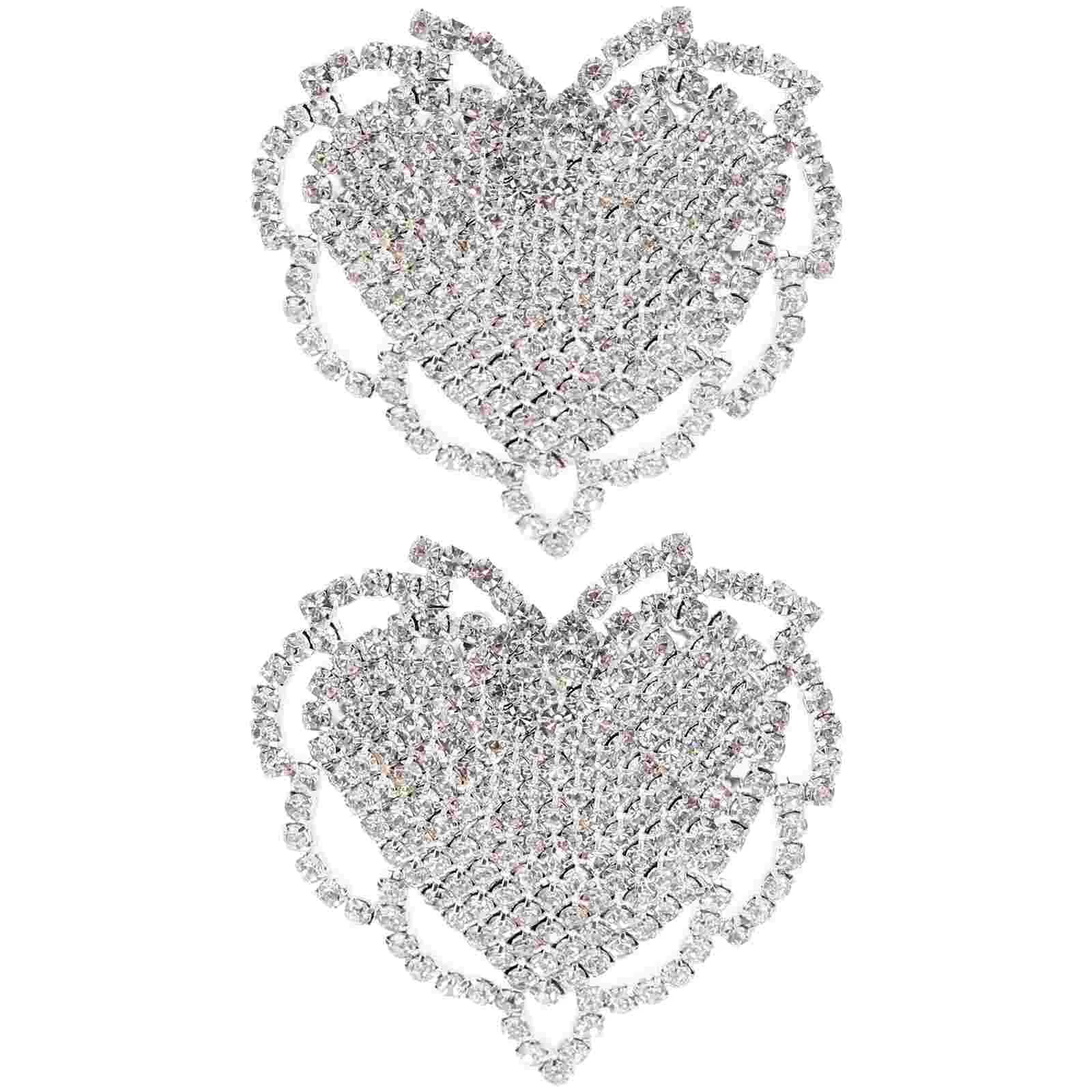 

2 Pcs Stickers Rhinestone Nipple Women Nipples Decors Alloy Pasties for Festival Silver Decorative Protector Newborn