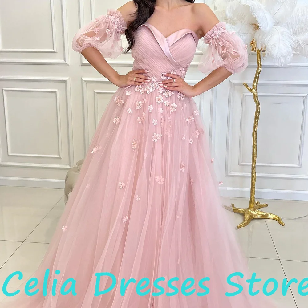 Sweetheart Straight Detachable Sleeve Tulle Short Sleeves Floor Length Pleats Sweep Train Solid Color Appliques Party Gowns 2024