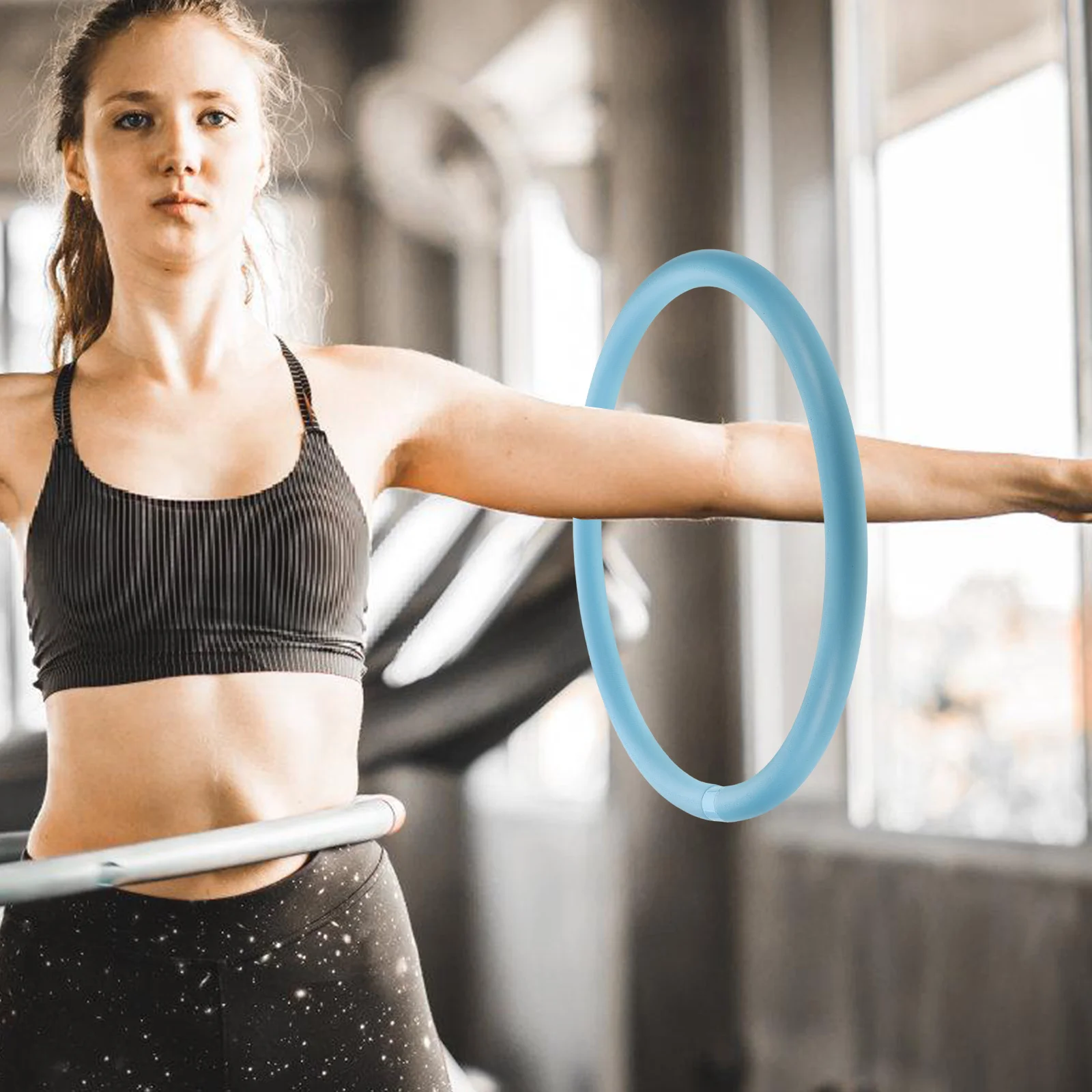 الذراع هوب 33 سنتيمتر حلقة تمرين صغيرة مرجحة لحرق الدهون العضلات الإغاثة المحمولة أجهزة لياقة بدنية اليوغا بيلاتيس المدرب #4
