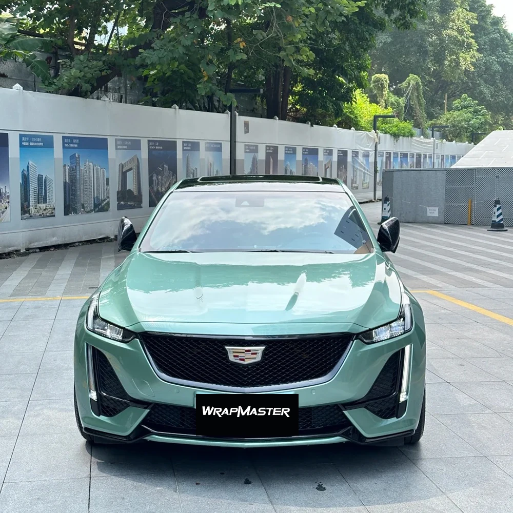 

Wrapmaster 5M/10M/18M Self Adhesive Car Stickers PET Gloss Metallic Matcha Green Auto Foil Wrap