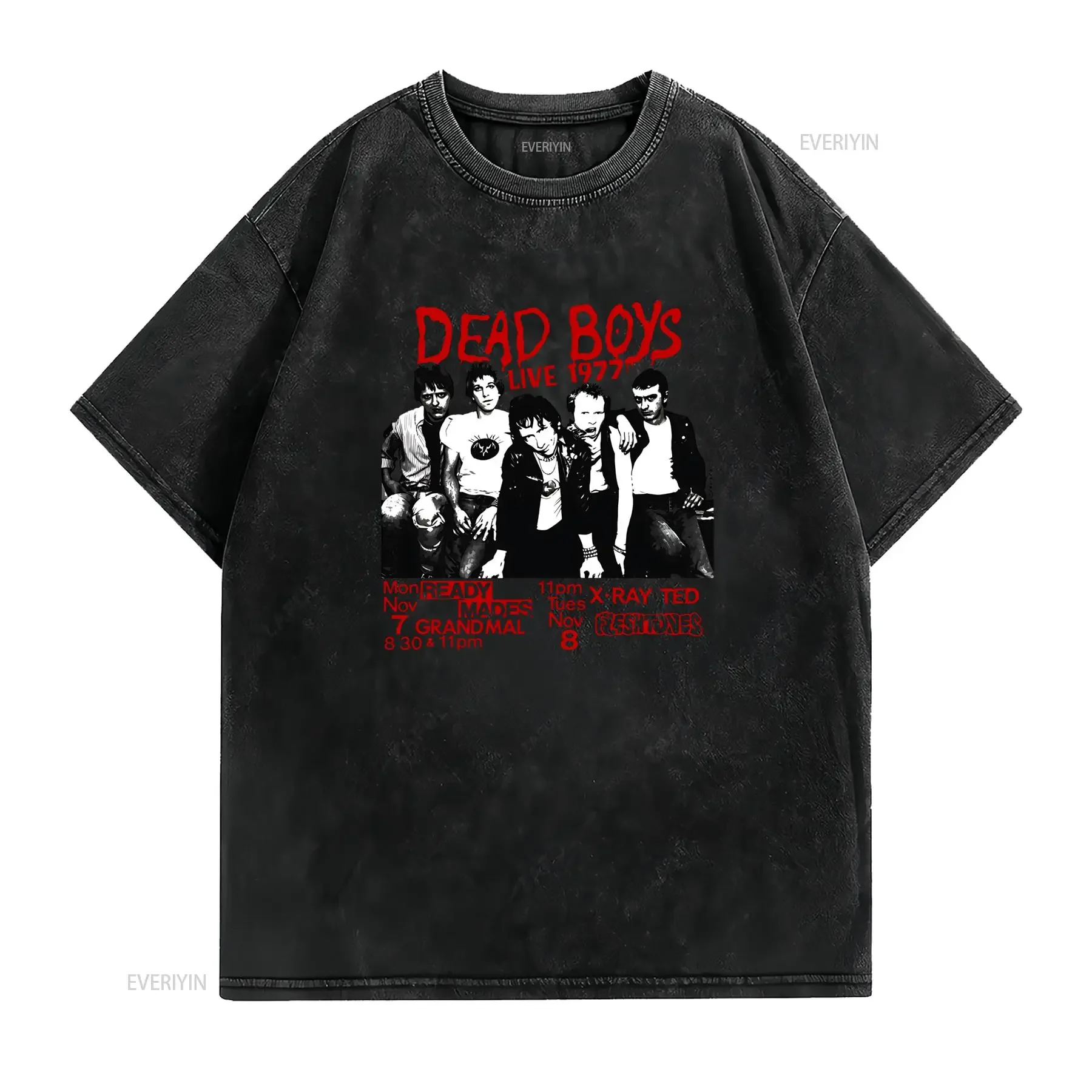 T shirt vintage rara Dead Boys Band 1977 Punk Rock retrò anni '80 con poster da concerto live tessuto morbido e vintage Washed