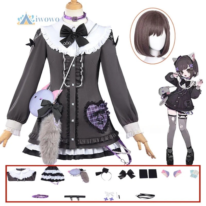 

Костюм для косплея Шинономе Эны из аниме PJSK Sekai, милый наряд для девочек, платье, сумка, парик, полный комплект для Хэллоуина, праздничный наряд для женщин