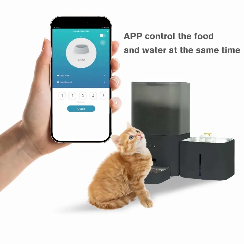 

New Large Capacity Smart Automatic Pet Feeders with App Control 6L Food Bowl 2.5L for Small Animals