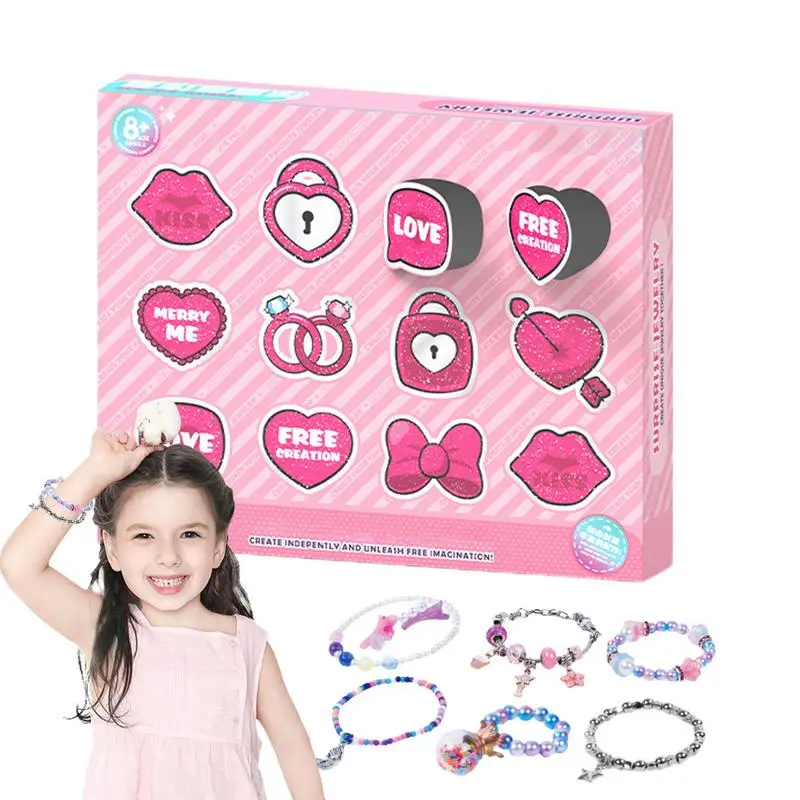 Jewelry Making Kit For Girls Charm Bracelet Making Kit 12 Days Countdown Kit Parties Supplies Preschool Activities For Friends