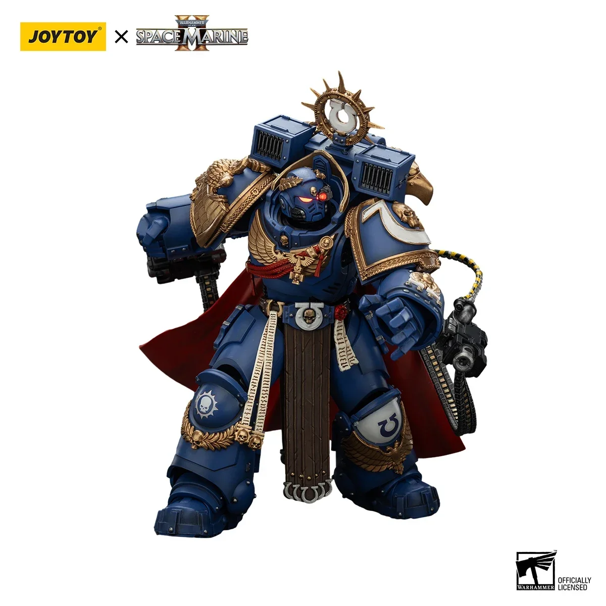 JOYTOY Warhammer 40k Ultramarines Marneus Calgar, Chapter Master With MKX Gravis Armour And Gauntlets Of Ultramar Action Figures