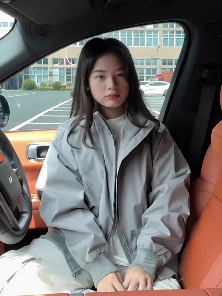 

ay Bomber Jaet Pilot Модный бренд Американский ор Широкая верхняя одежда Мужчины Женщины Весна Осень Воротник Повседневный Бейсбол orm