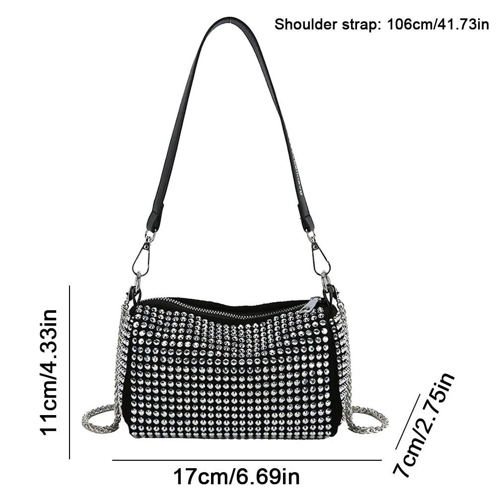 Rhinestone Luxury Evening Bag Ladies Cylinder Diamond Crossbody Bag Party Fashion Handbag Designer Shoulder Bag Women Dinner Bag