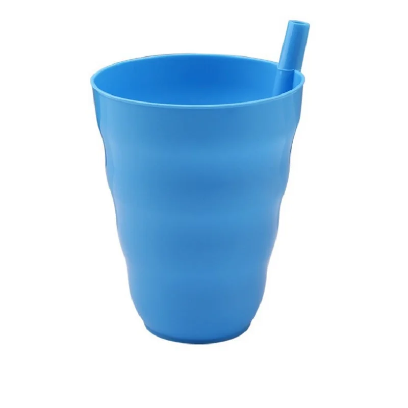 Direct Cup with Straw for Kids Plastic Cup with Built in Straw Assorted Colors Pack of 4