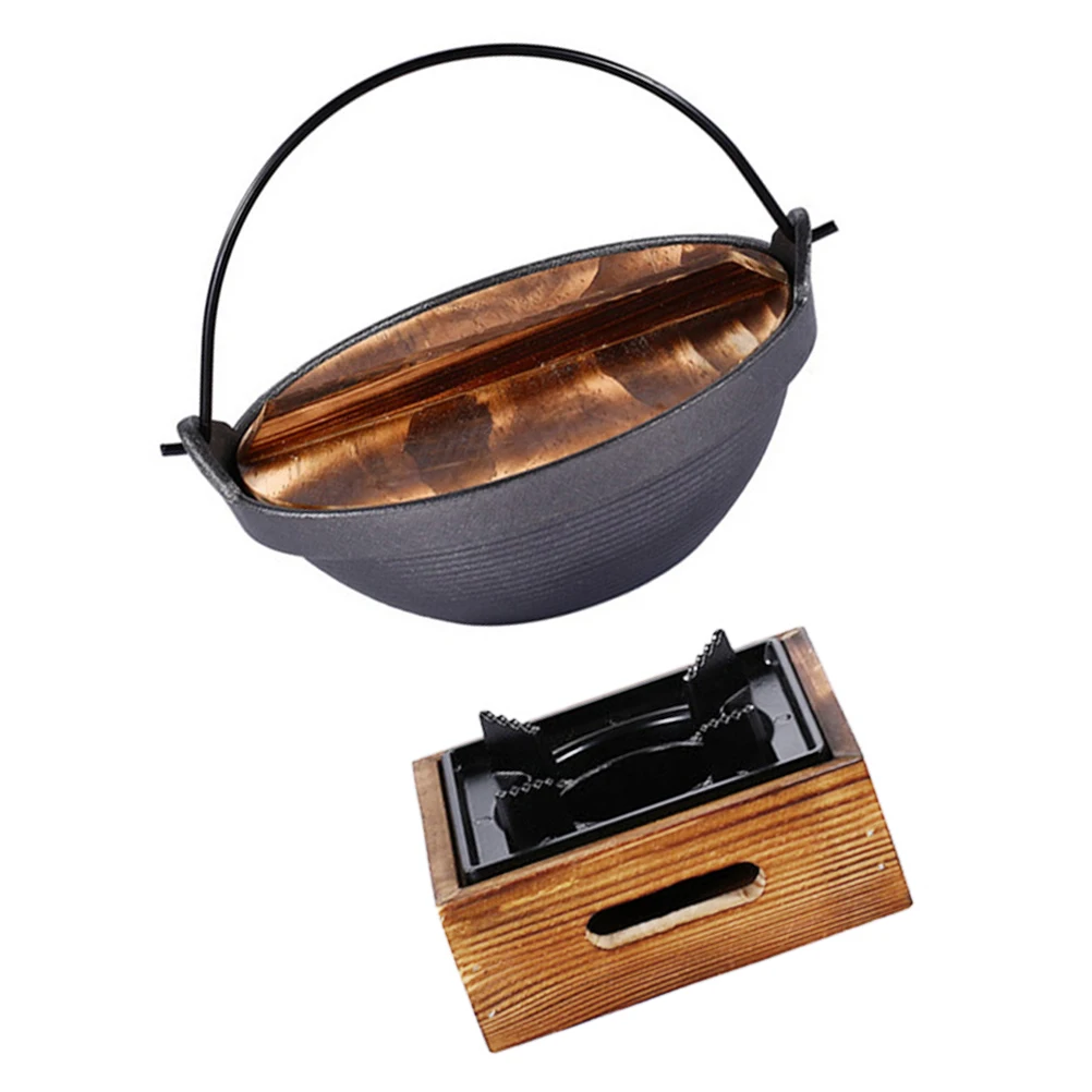 

Sukiyaki Cast Iron Pot High Temp Non-stick Japanese Hot Pot Camping Soup Cooking Boiler Durable Practical Safe Material Fine