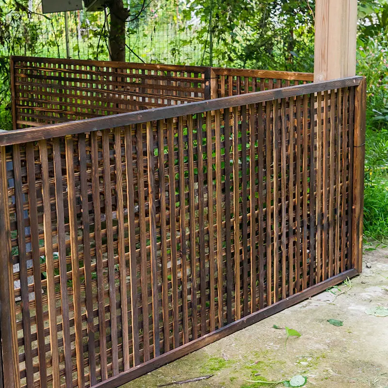 #Antiseptic wood fenceOutdoor courtyard fence Fence Garden decoration Balcony partition guardrail mesh Flower rack Climbing vine