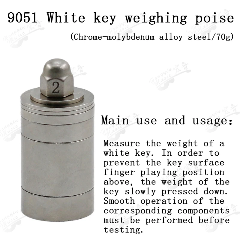 Piano Repair Tuning Tool White Key Leveling Device Stainless Steel Weights Copper and Wood Flatness Measurement