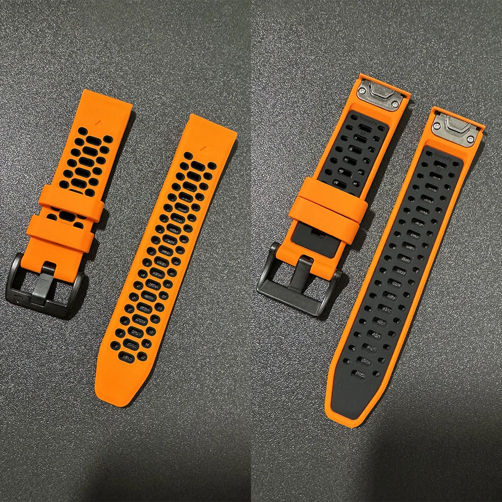 QuickFit 22/26mm Sport Two-tone Silicone Strap For Garmin Fenix 8 Pro 8 7X/Instinct 3 2X/Tactix 8 7/Enduro 3/Forerunner 965 955