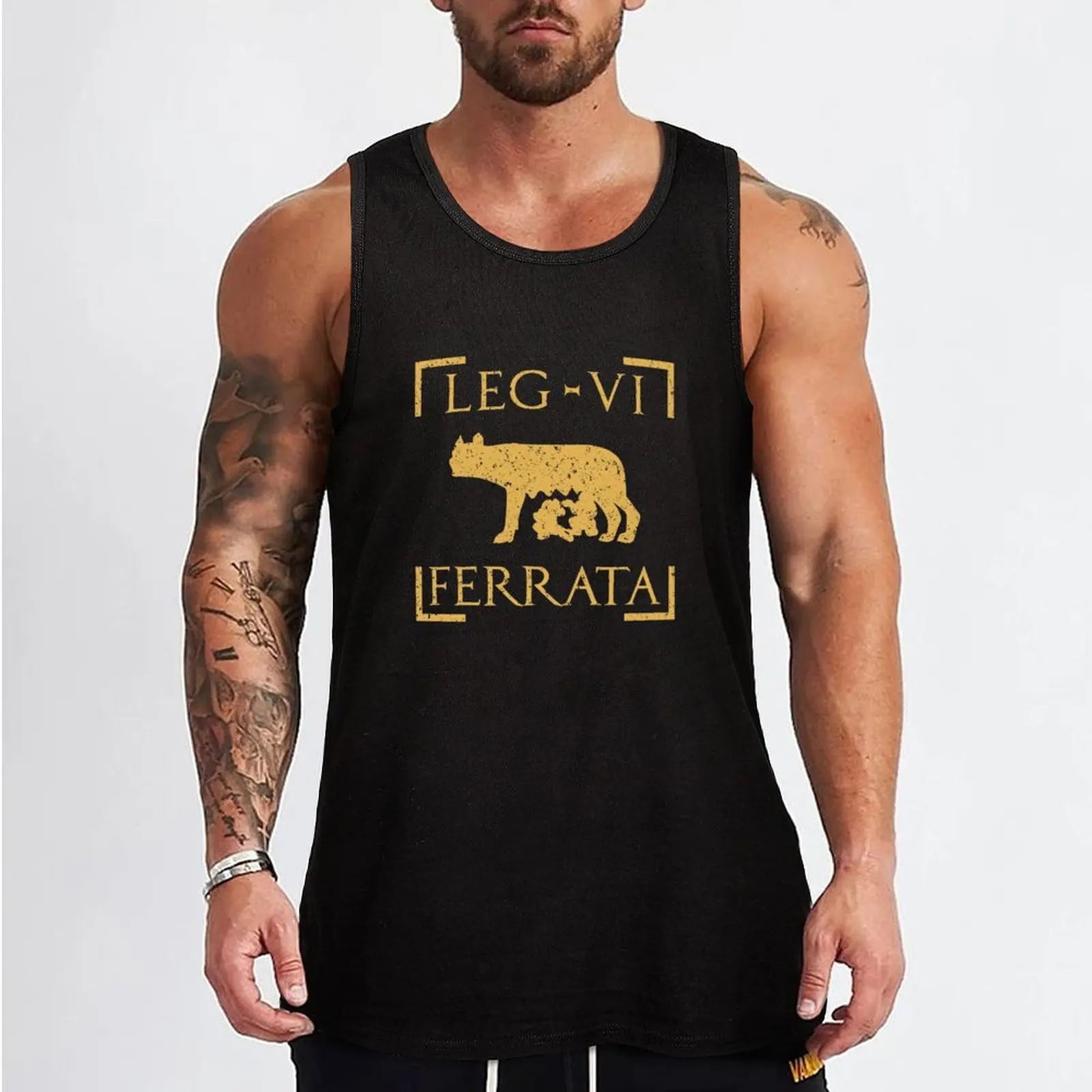 Legio VI Ferrata Lupa Romana Roman Legion Tank Top Logo Free Print Tank Top Casual Graphic