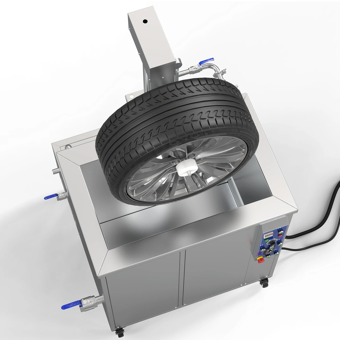 Automobile wheel hub pad tire oil removal ultrasonic cleaning machine single tank lift automatic cleaning equipment