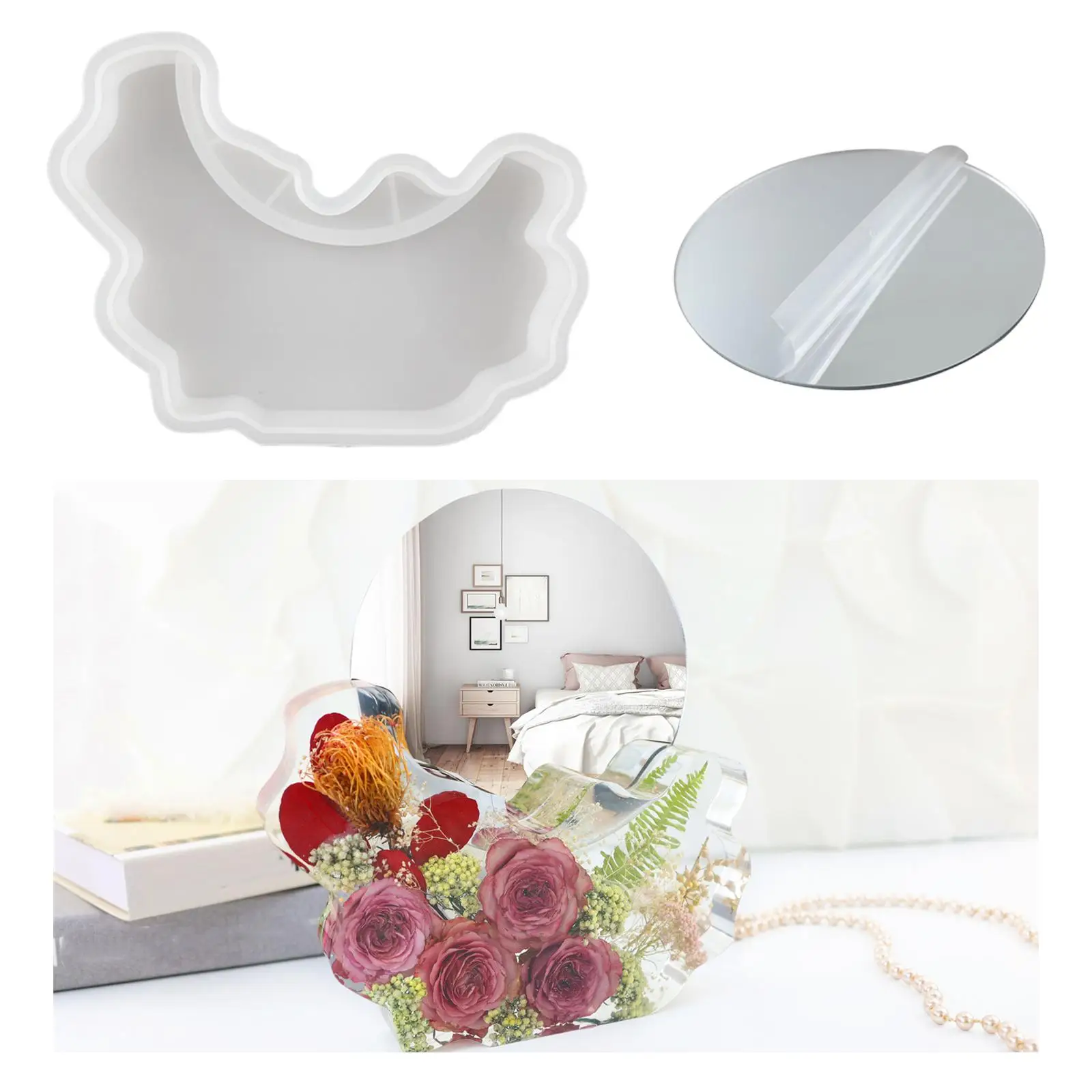 

Silicone Crafts Mirror Epoxy Resin Casting Mould Decorative