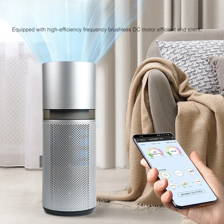 Dual Function Smart Air Purifier Humidifier Touch Screen Auto Wind Speed for Indoor Use