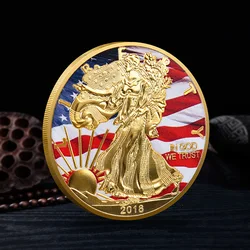 Souvenir Coin US Statue of Liberty Challenge Coins Painted America Collectible 1oz Fine New Year Gift Exquisite Collection