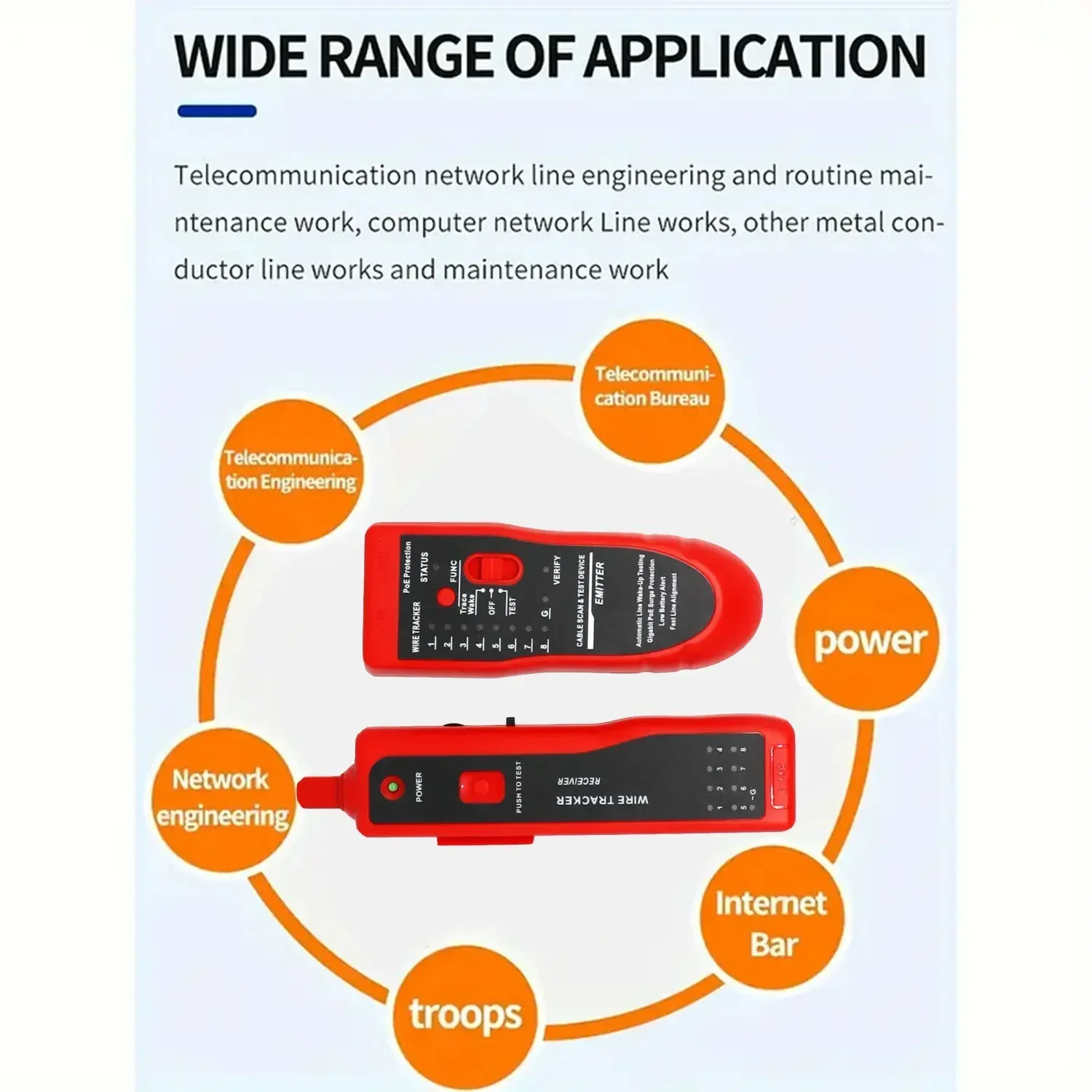 Wire Tester RJ45 RJ11 Cable Tracker Line Finder Network Tracker Ethernet LAN Network Cat5 Cat6 Telephone Cable Tracker Tool Kit