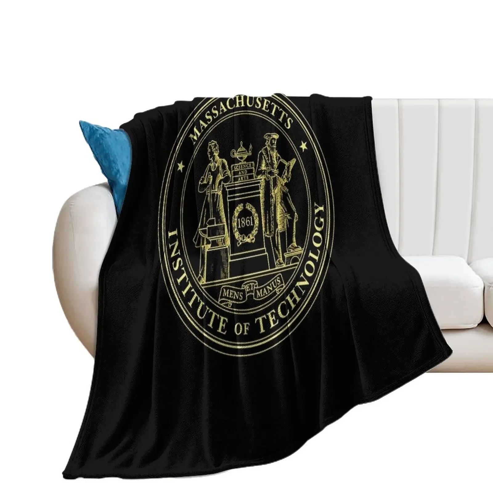 Massachusetts Institute of Technology (MIT) logo Throw Blanket Moving Nap Picnic Warm Blankets