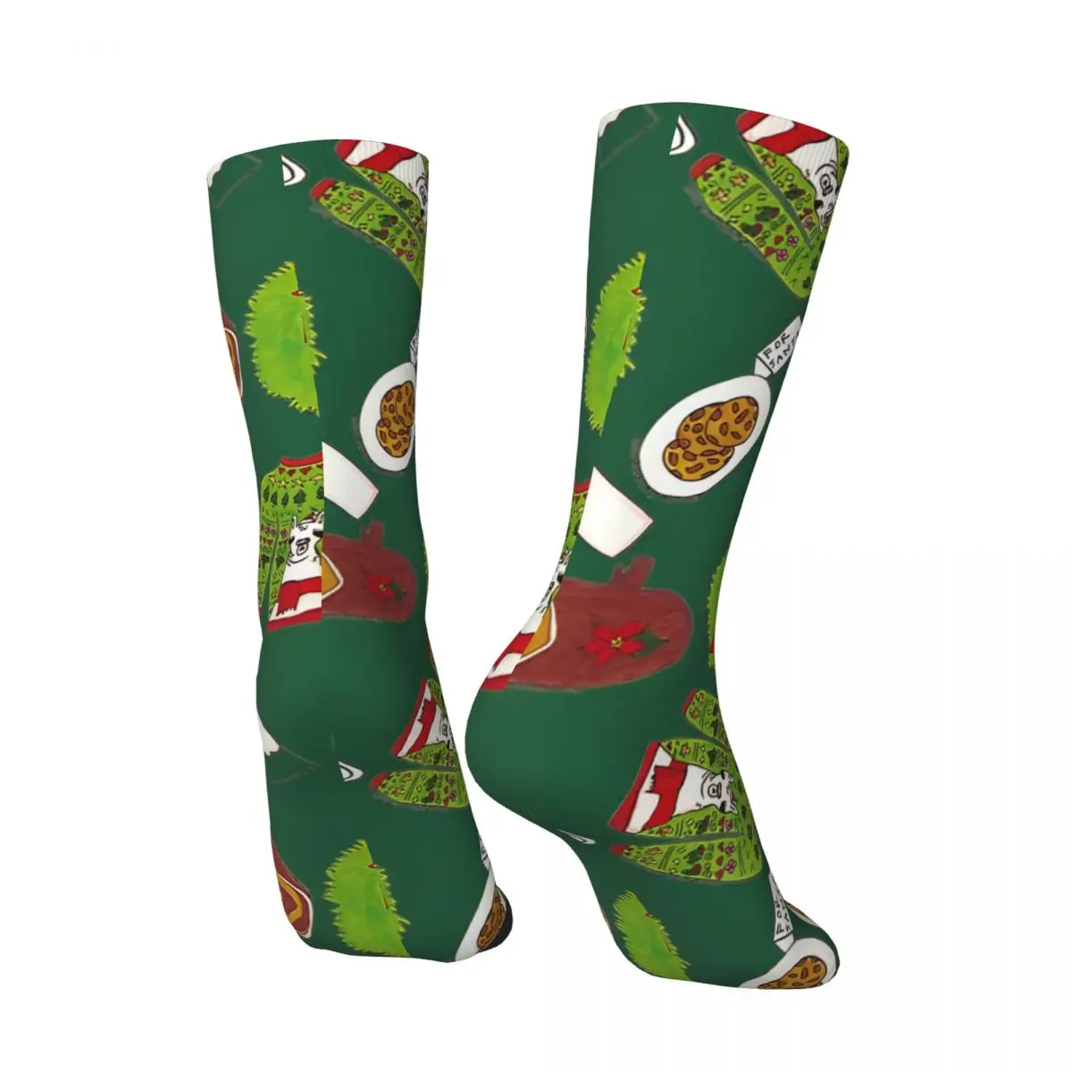 Crazy compression Christmas Mix 2017 In Green Sock for Men Vintage Seamless Pattern Crew Sock Casual