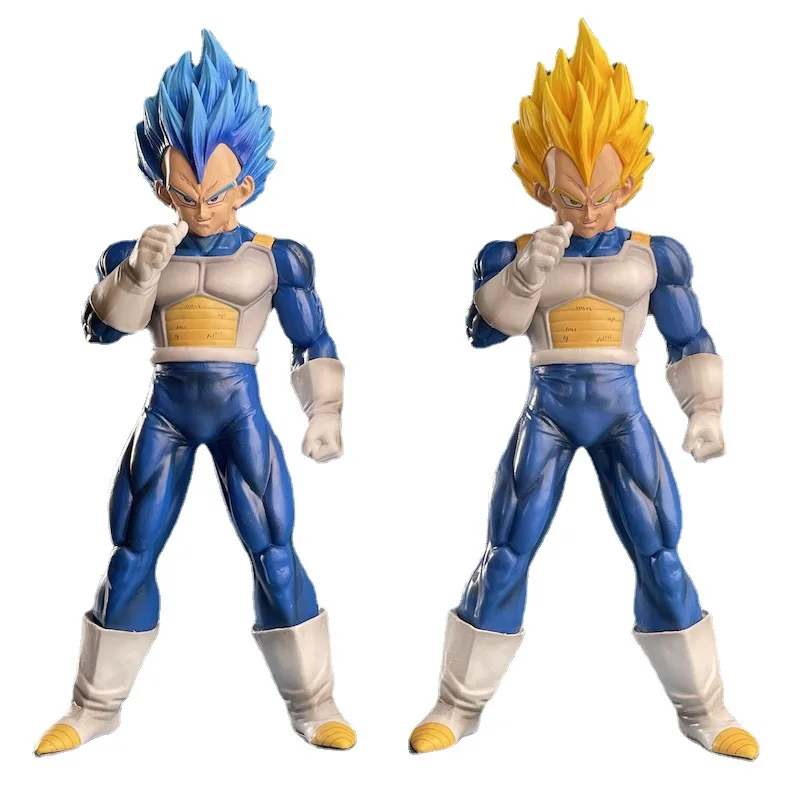 Anime Dragon Ball Blue Hair Vegeta Super Saiyan Anime Peripheral Model Ornament Model Gift Children's Collectibles Small Statues