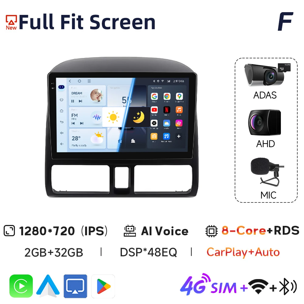 2din Autoradio Voor Honda CR-V CRV 2001 2002 2003 2004 2005 2006 Automotive Multimedia Video Player Navigatie GPS Carplay Radio