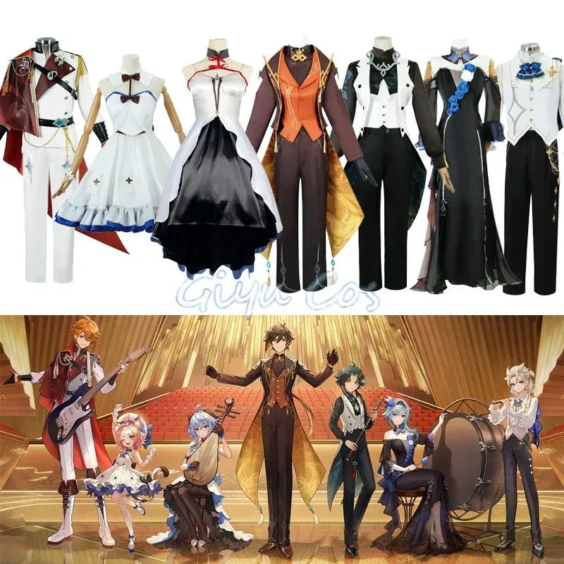 

Genshin Impact Albedo zhongli ganyu xiao Diona Tartaglia Eula Cosplay Symphony Concert Costume Carnival Halloween Masquerade