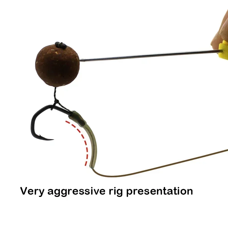 100-20pcs Carp Fishing Hook Kickers D Rig Kicker Aligners Hooks Sleeves Rigs Long Kicker Accessories End Terminal Tackle