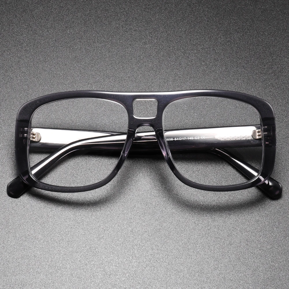 Super Quality Acetate Double Bridge Glasses Brand Design Eyeglasses Frame Luxury Customize Myopia Presbyopia Prescription