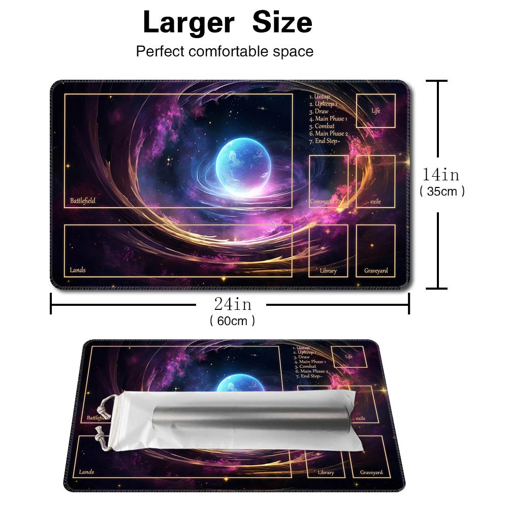 Aurora Nebula-Board Game TCG Playmat Table Mat Game Size 60X35 CM Mousepad Compatible for MTG CCG