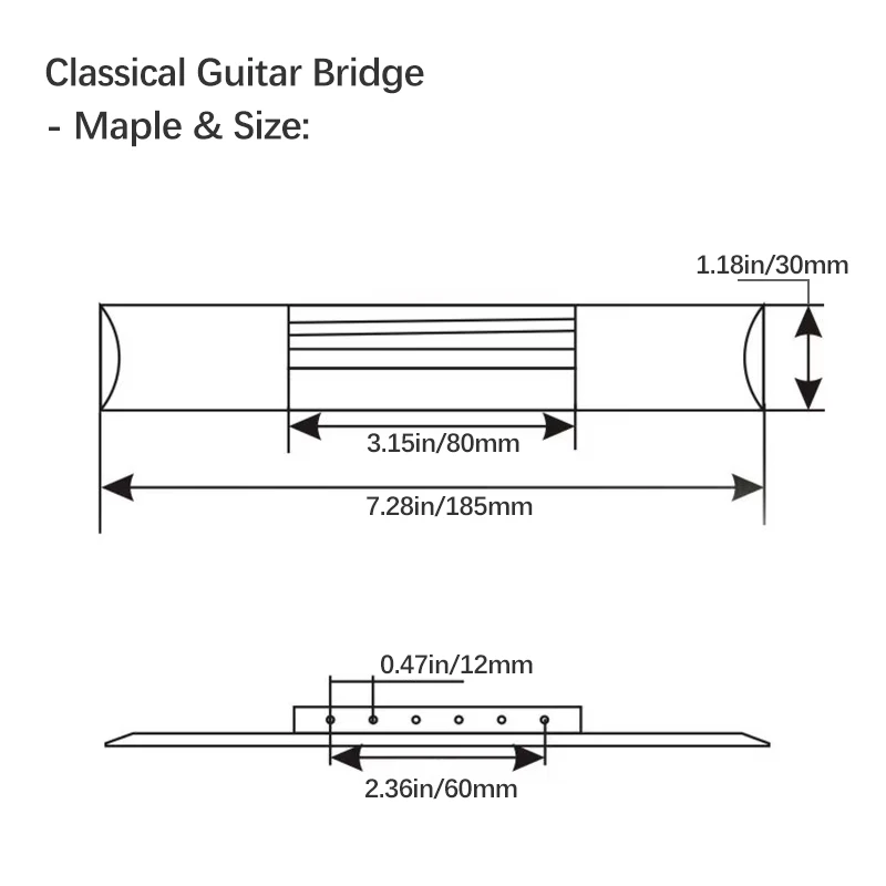 Stegset aus Palisander für Akustikgitarre mit Stiften, Mutter und Sattel, obere untere Saitenkissen für Folk-/Klassiker-/Uku-Gitarrenzubehör – Detail 20