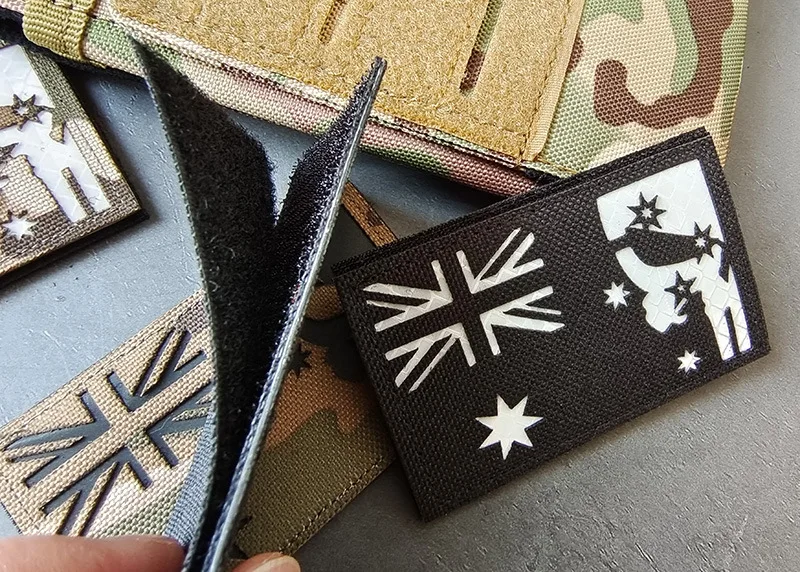 Australia New Zealand Flag Hook Loop Reflective Embroidery PVC Tactical Military Patches Stickers Embroidery Badges