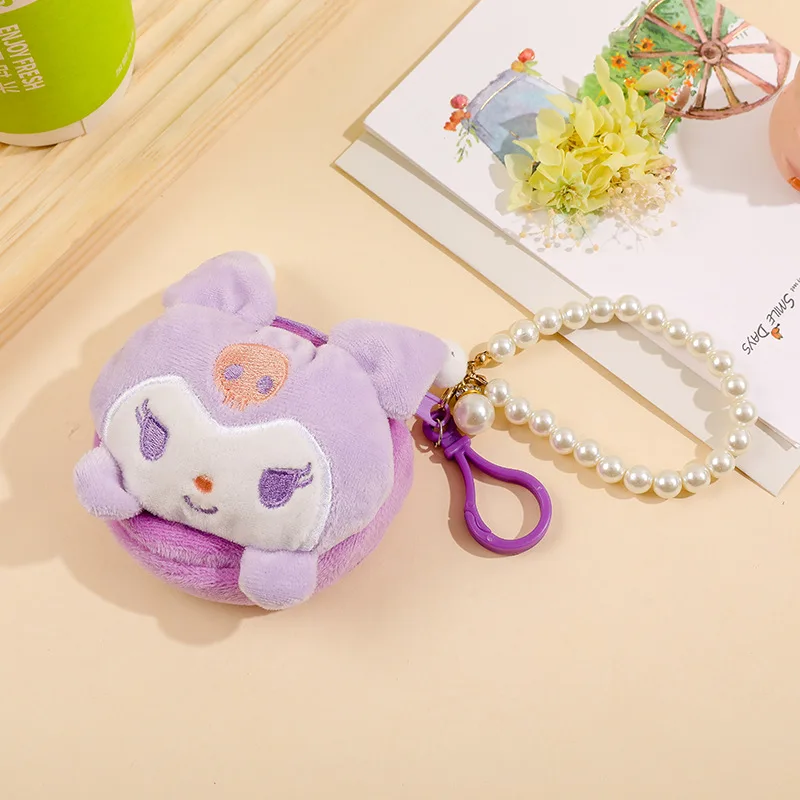 LLavero de perla My Melody, monedero, billetera, juguetes de peluche, adornos de juguete, regalos de vacaciones Kuromi, llavero Cinnamoroll Anime para niños
