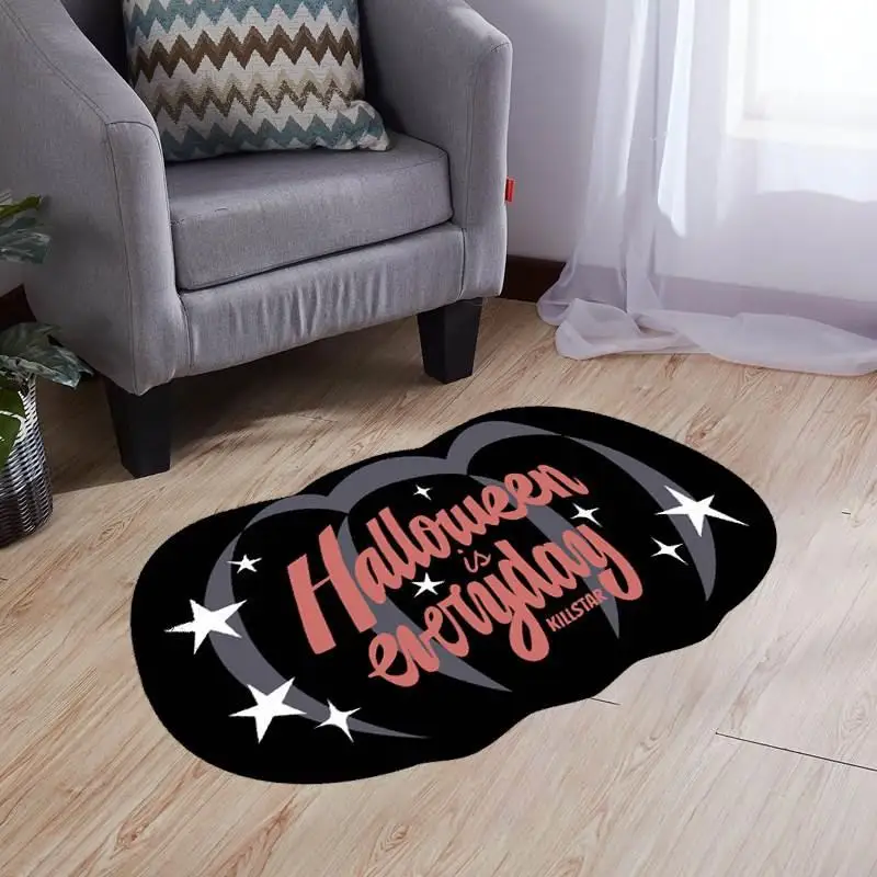 Darkness Series Rugs Halloween Balcony Bathroom Non-slip Carpet Decorative Living Room Bedroom Black Special Shaped Soft Carpets