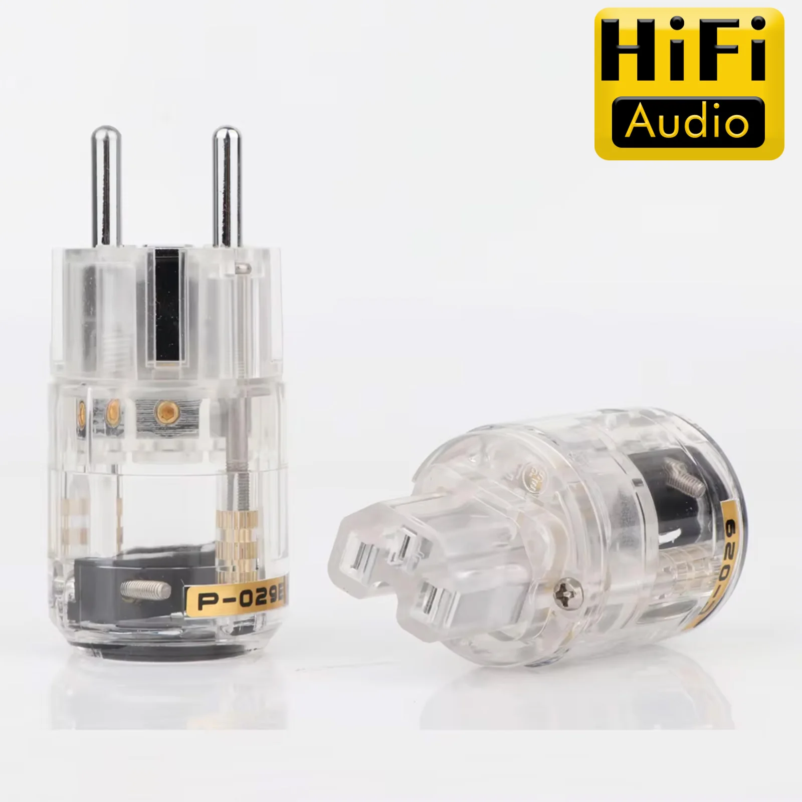 Preffair P029 ETR HiFi Rhodium Plated EU Power Plug High-end transparent Schuko Audio Power Plug for DIY Power Cable Audiophile