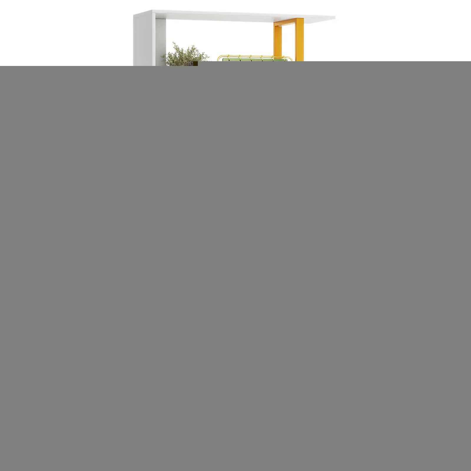 5-Tier Geometric Bookcase 62-Inch S-Shaped Bookshelf with Metal Frame Gold
