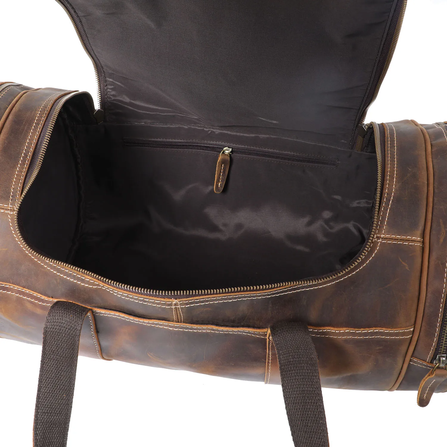 S.WORKER Vintage Vollnarbenleder-Reisetasche für Herren, Echtleder, Große Kapazität, Weekender-Reisetasche – Detail 16
