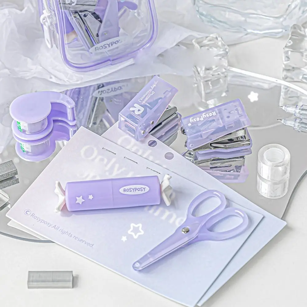 Stationery Portable Mini Punch Stapler Kit INS Handcraft Scrapbook Tools Set DIY Crafts Punch Machine Kit Binding Tool