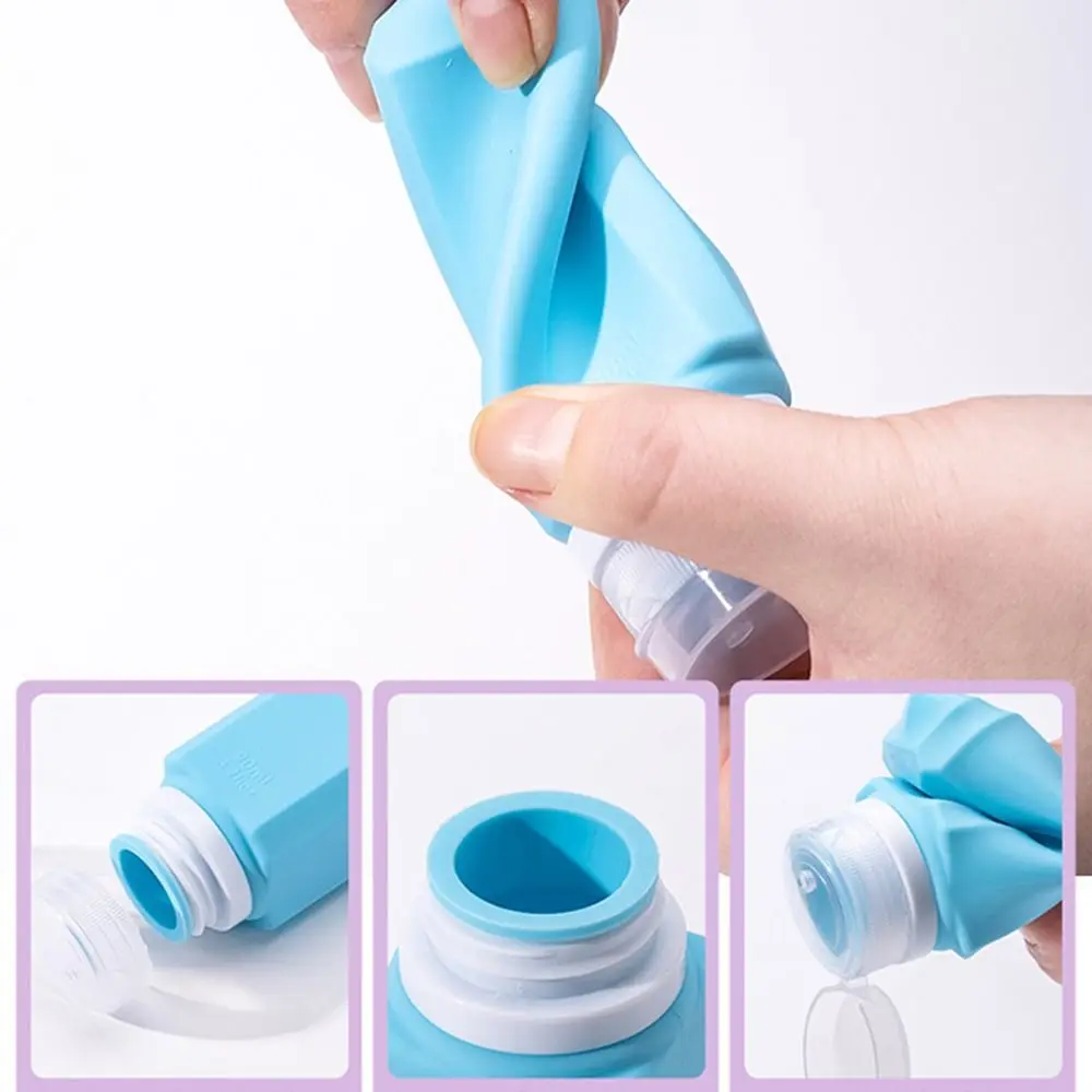 60/90ML Silicone Refillable Bottles New Large Capacity Visible Design Lotion Container Squeeze Shower Gel Lotion Bottle Travel