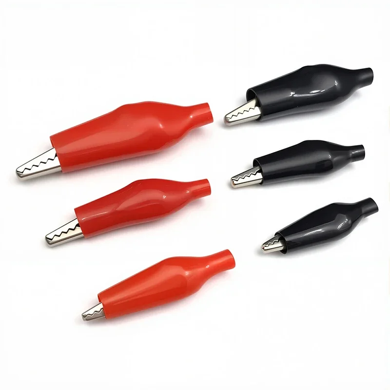 Black Red with Plastic Boot Car Auto Battery Insulated Crocodile Clips Electrical Battery Connectors  Mini Alligator Test Clips