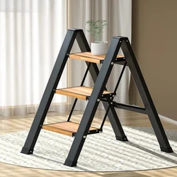 Folding Step Ladder with Wide Pedals Portable Anti-Slip Stool Heavy-Duty Foldable Ladder 300 lbs Capacity