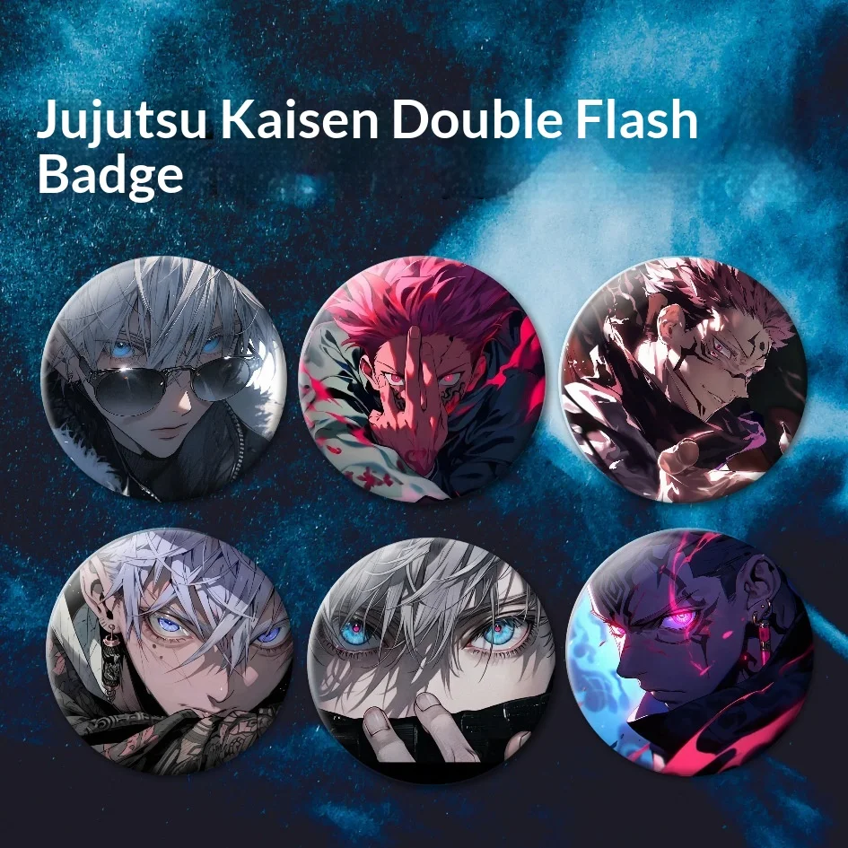 

Jujutsu Kaisen Satoru Gojo аниме значок булавка на заказ двойная вспышка серебряная блестящая брошь аксессуары для косплея товары фан-арт