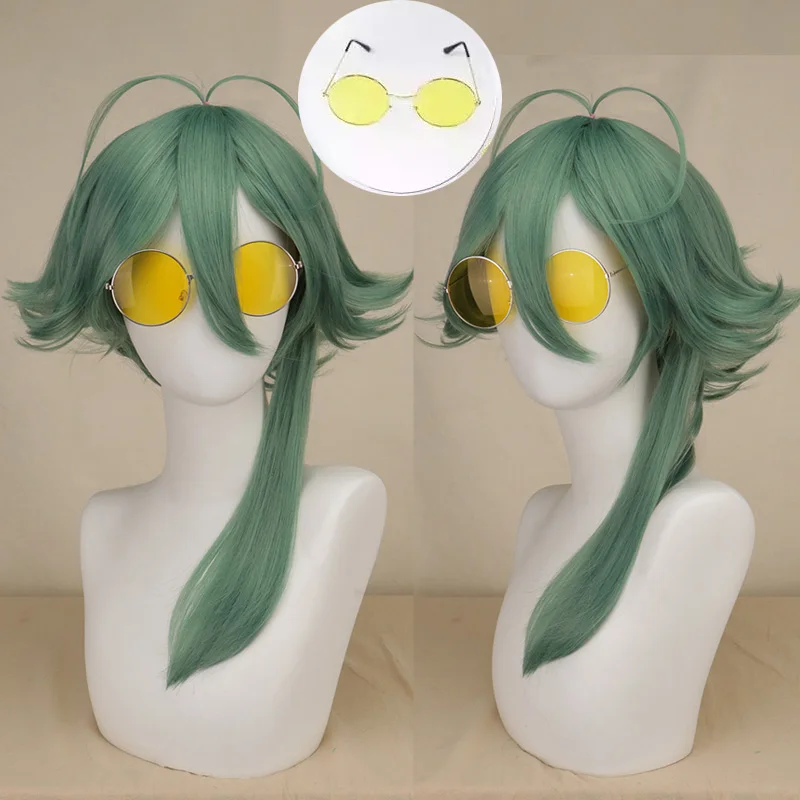 

Термостойкий синтетический парик для косплея, с очками