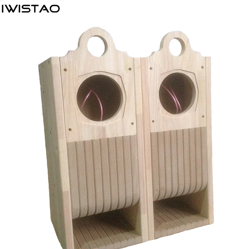 IWISTAO HIFI  2 Ways Speaker Empty Cabinet Kits  6/6.5 Inches Pair MDF Labyrinth Structure for Tube Amplifier