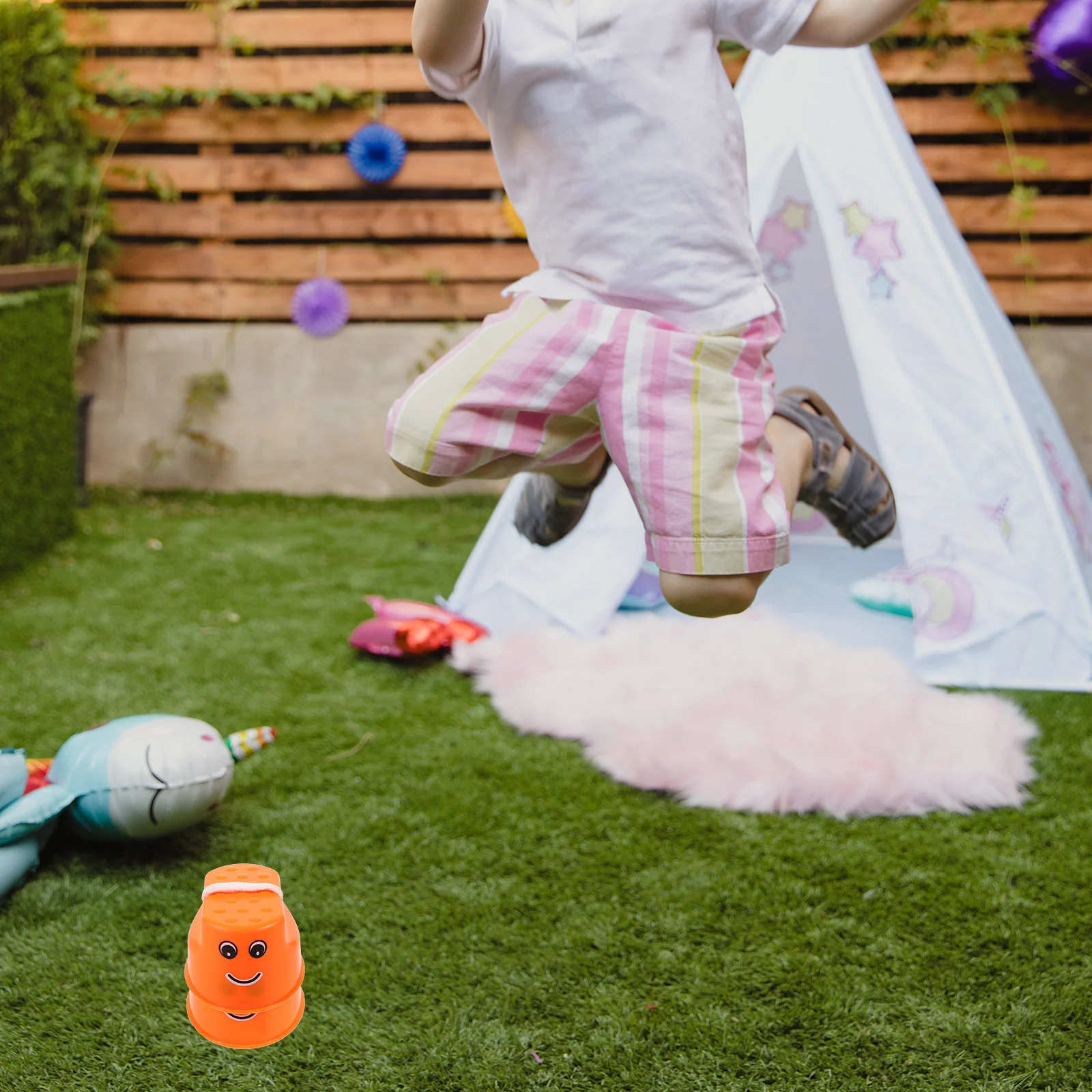 4 pares de cursos de obstáculos para niños, zancos, juguetes al aire libre, olla, cubo para caminar para estudiantes pequeños