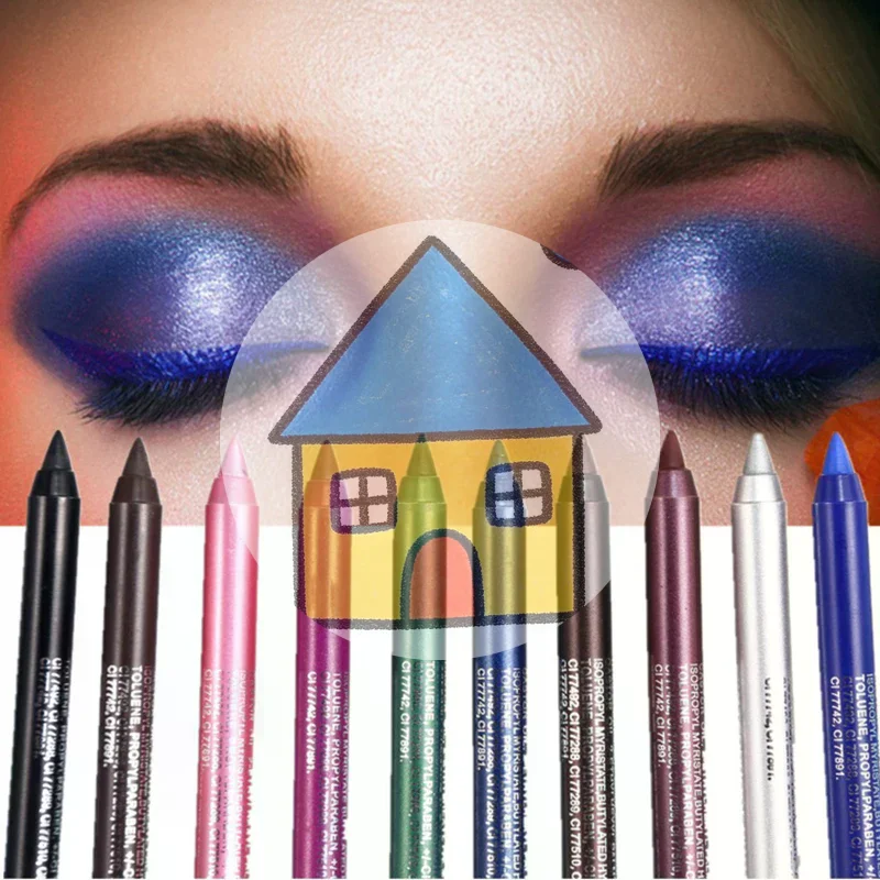 1 szt. 14 Kolorów Pisak do Cieni do Powiek Wielofunkcyjny Rozświetlacz Perłowy Brokatowy Eyeliner w Żelu Pisak do Makijażu Oczu Monochromatyczny Rozświetlacz